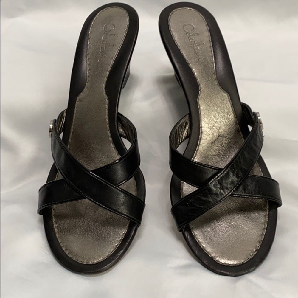 Cole Haan black and silver wedges size 8.5
